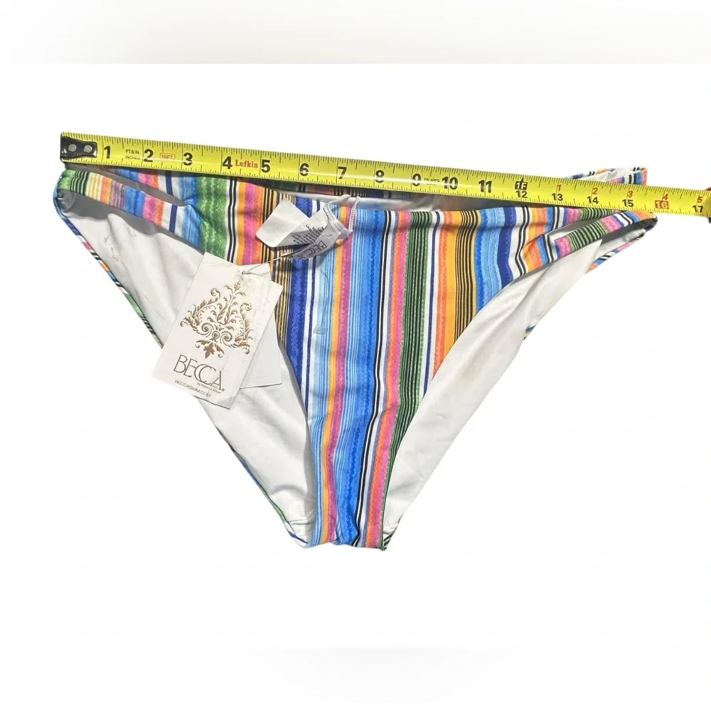 BECCA by Rebecca Virtue Print Play Leila Cut Out Bikini Bottom size L NWT - Picture 5 of 7